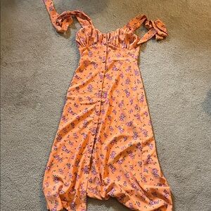 Floral Orange Maxi Dress